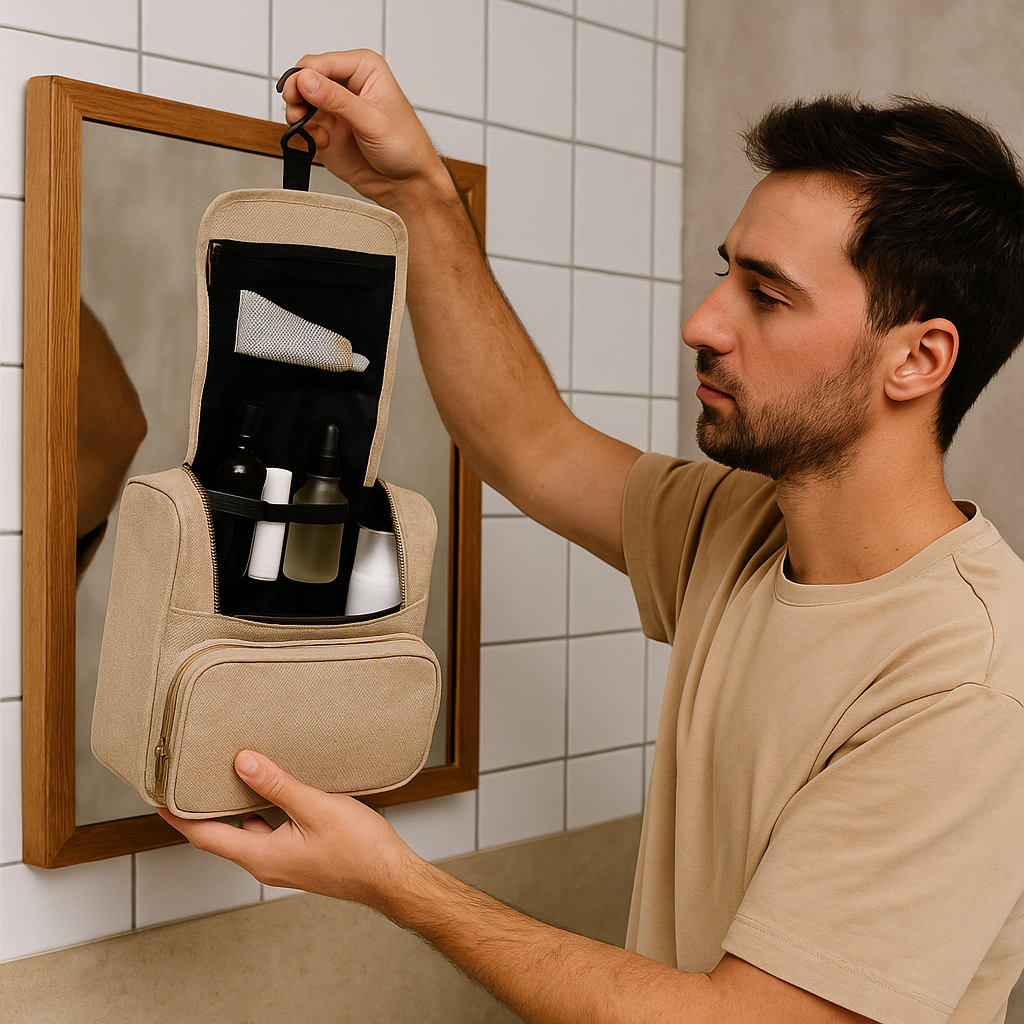 Trousse de toilette qui s’accroche — L’alliée parfaite pour voyager malin