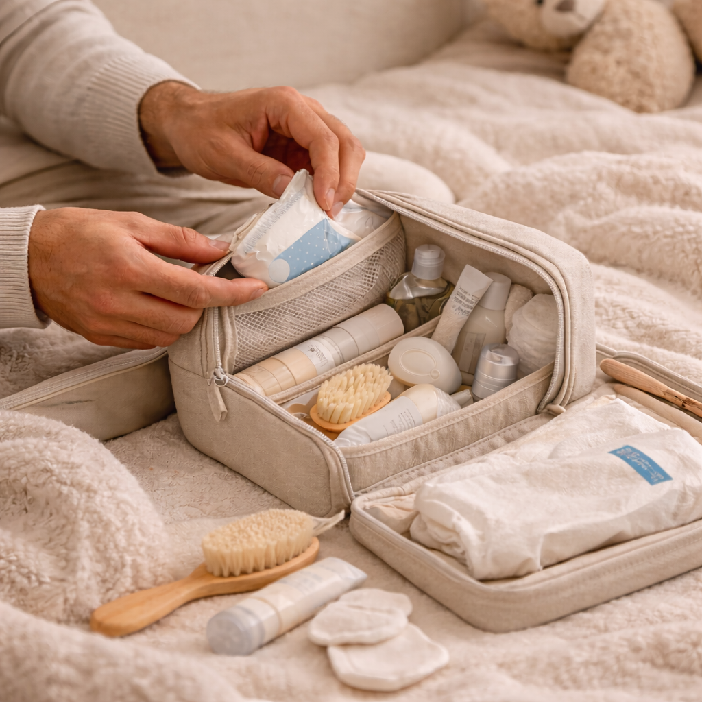 Trousse de toilette bébé : l’essentiel pour sortir et voyager sereinement