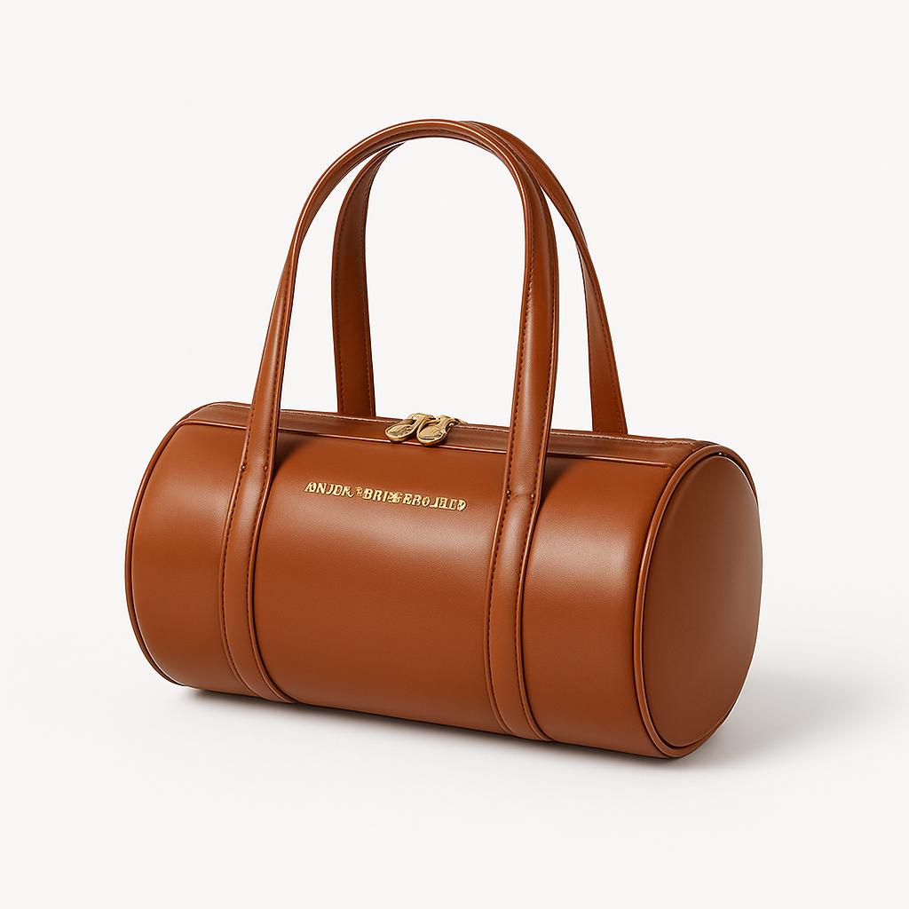 Trousse de toilette cuir au format cylindrique, avec double compartiment – compacte et résistante pour les déplacements fréquents