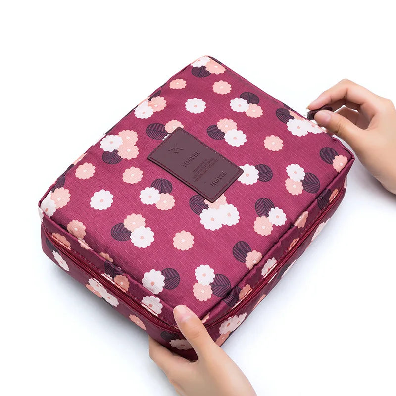 Trousse de toilette vanity femme – Format rigide, floral et léger