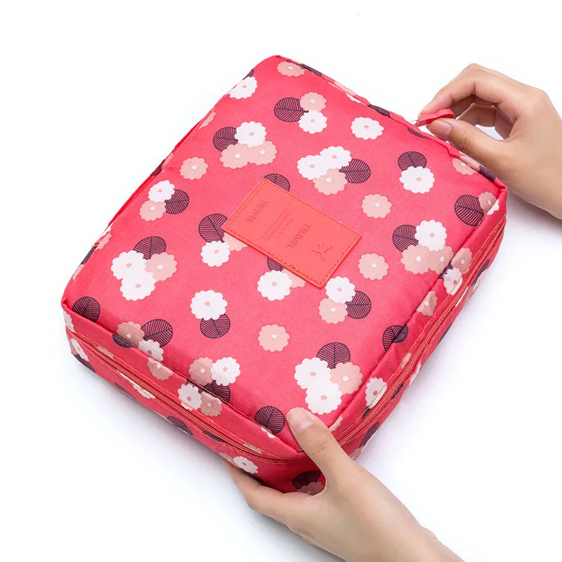 Trousse de toilette vanity femme – Format rigide, floral et léger