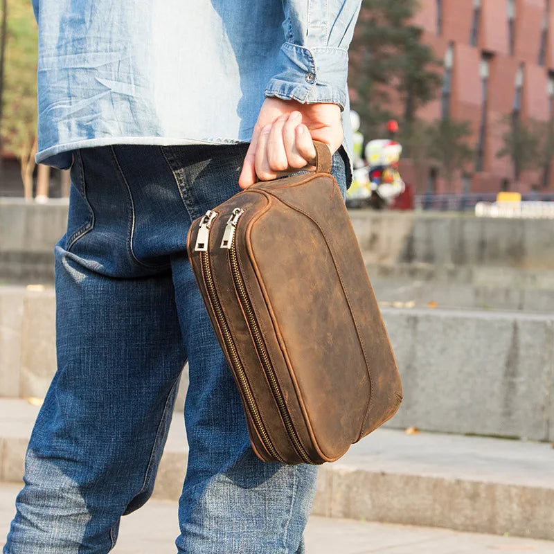 Trousse de toilette cuir homme