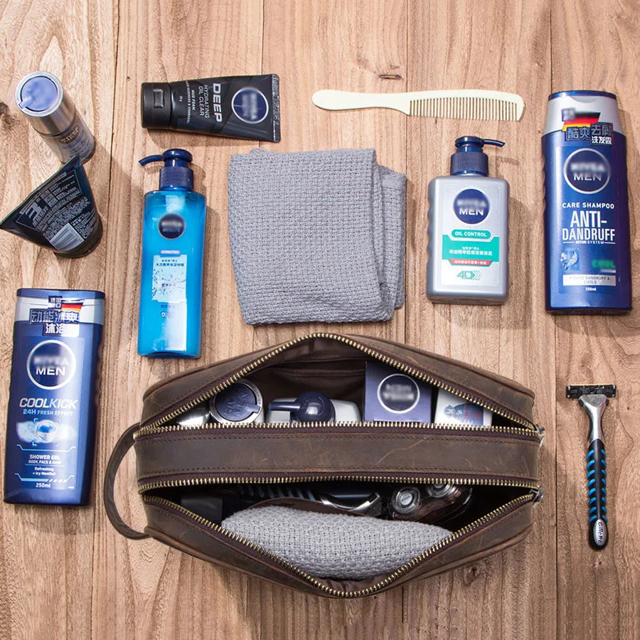 Trousse de toilette cuir homme