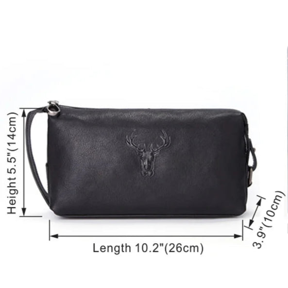 Trousse de toilette homme en cuir noir – Élégance, robustesse et capacité