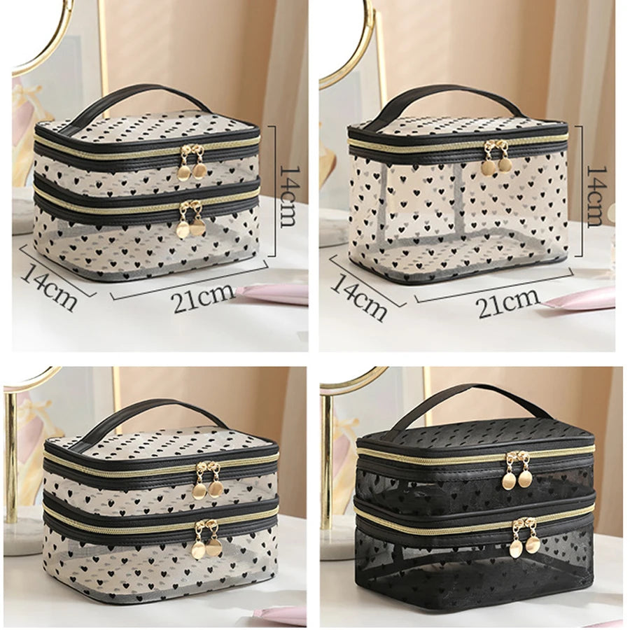 Trousse de toilette femme transparente – Élégante, légère et aérée en mesh
