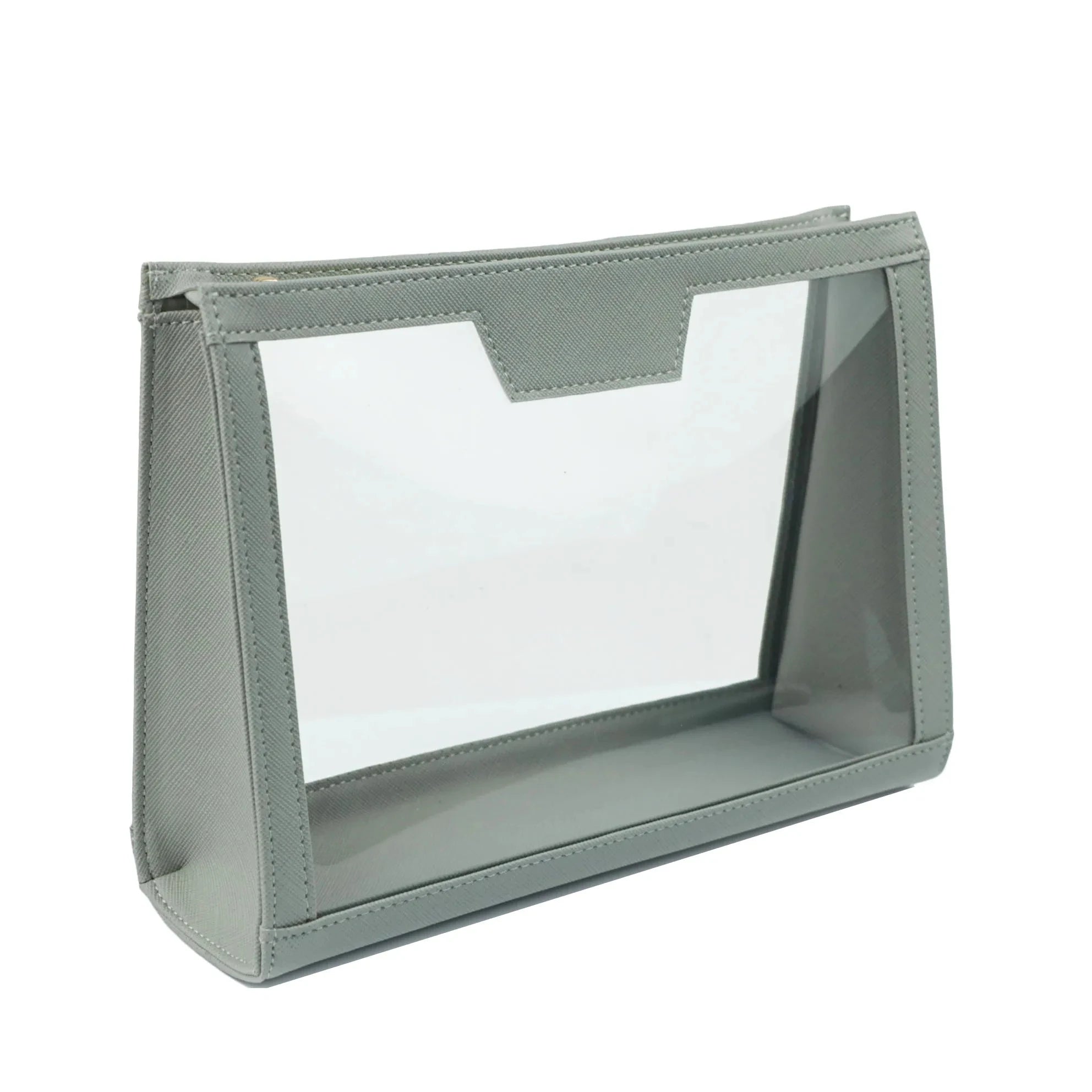 Trousse de toilette transparente personnalisable – Pochette élégante en PVC et similicuir