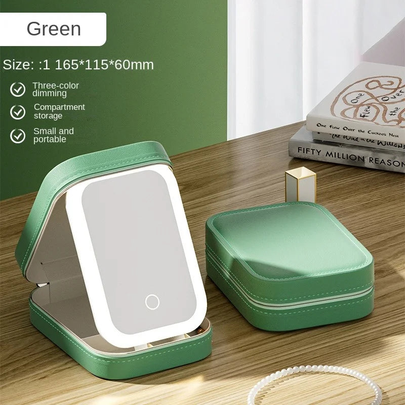 Trousse de toilette femme vanity avec miroir LED – Compacte, élégante et rechargeable