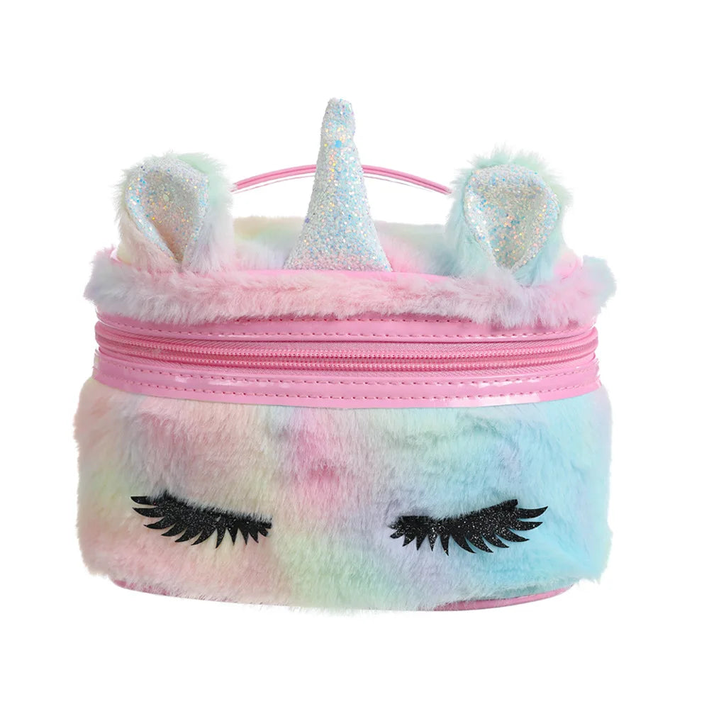 Trousse de toilette bébé licorne – sac de rangement peluche enfant