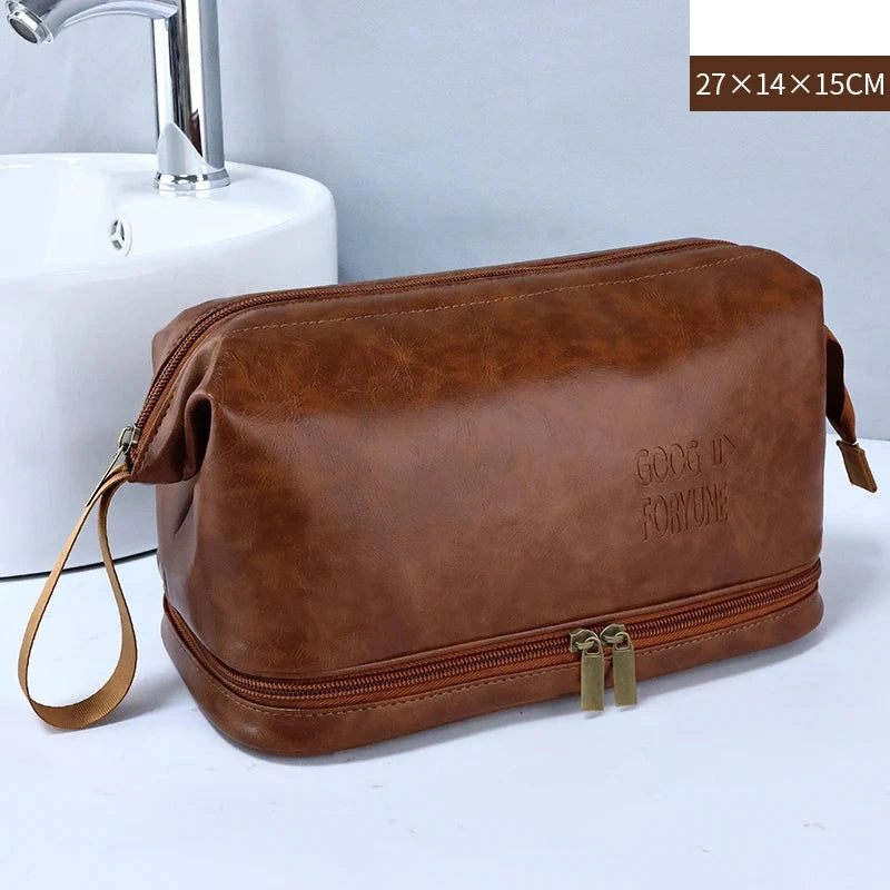 Trousse de toilette homme en cuir – Élégante, imperméable et ultra résistante