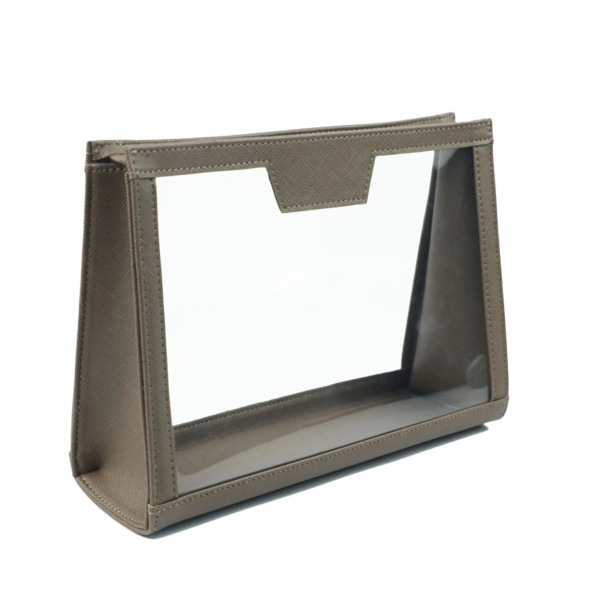 Trousse de toilette transparente personnalisable – Pochette élégante en PVC et similicuir