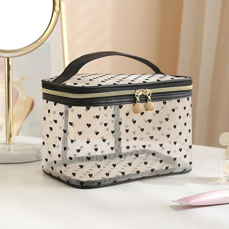 Trousse de toilette femme transparente – Élégante, légère et aérée en mesh