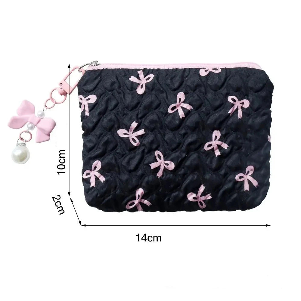 Trousse de toilette femme en coton | Compacte, légère et style nœud tendance