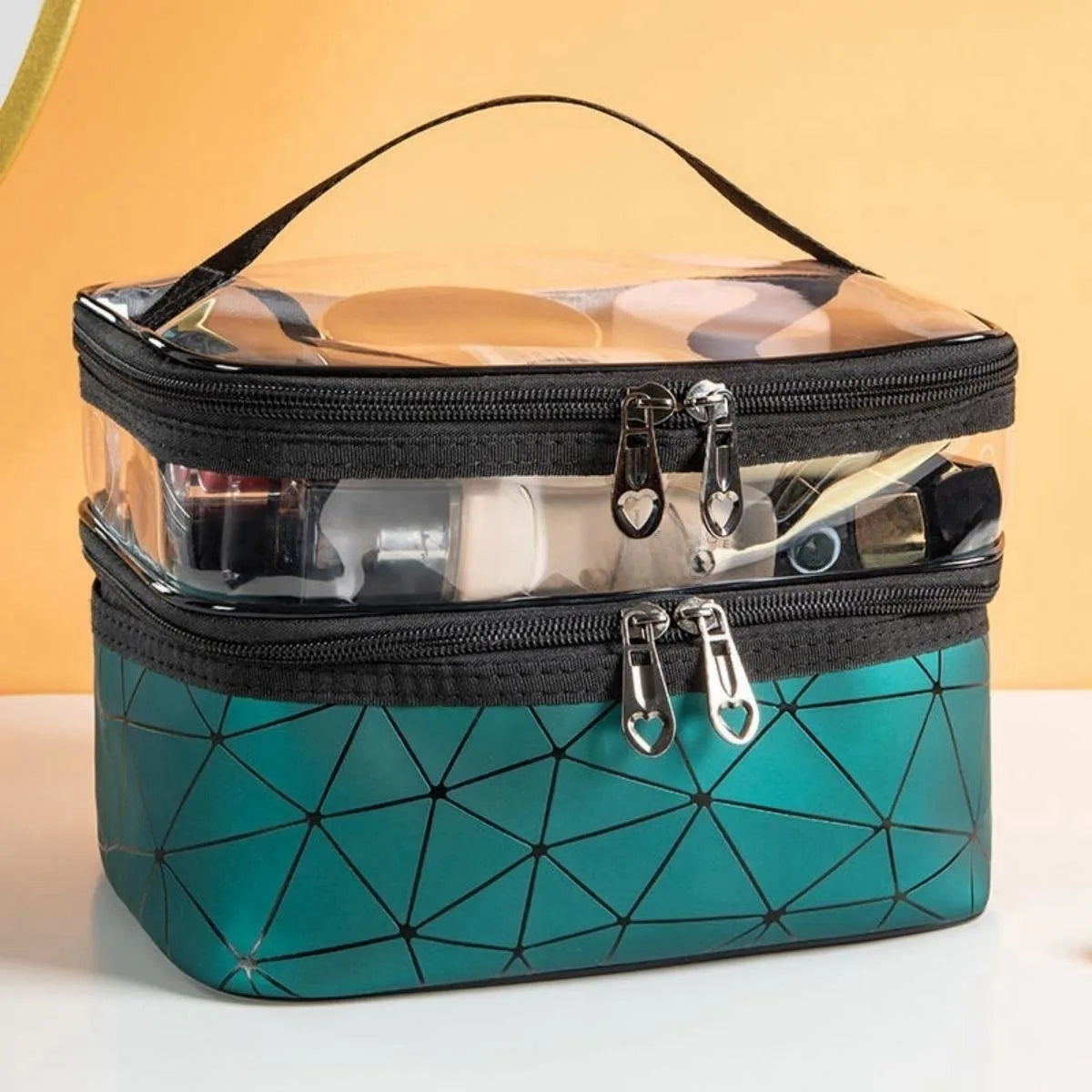 Trousse de toilette de luxe à compartiments, grande capacité et étanche