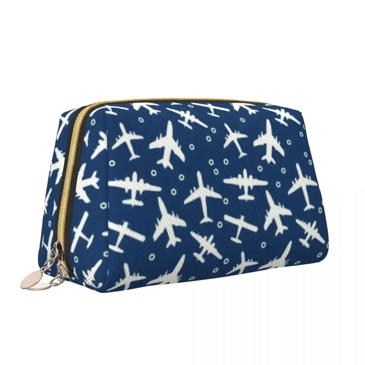 Trousse de toilette avion bleu marine avec imprimés d’avions – design tendance pour les voyageurs ou enfants
