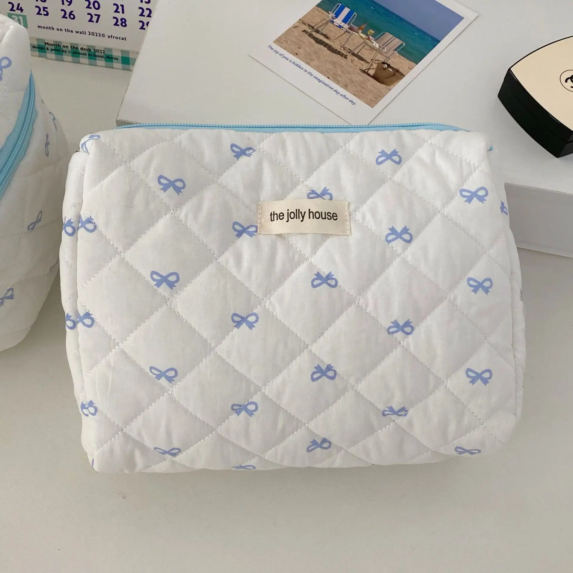 Trousse de toilette coton – Style matelassé multifonction