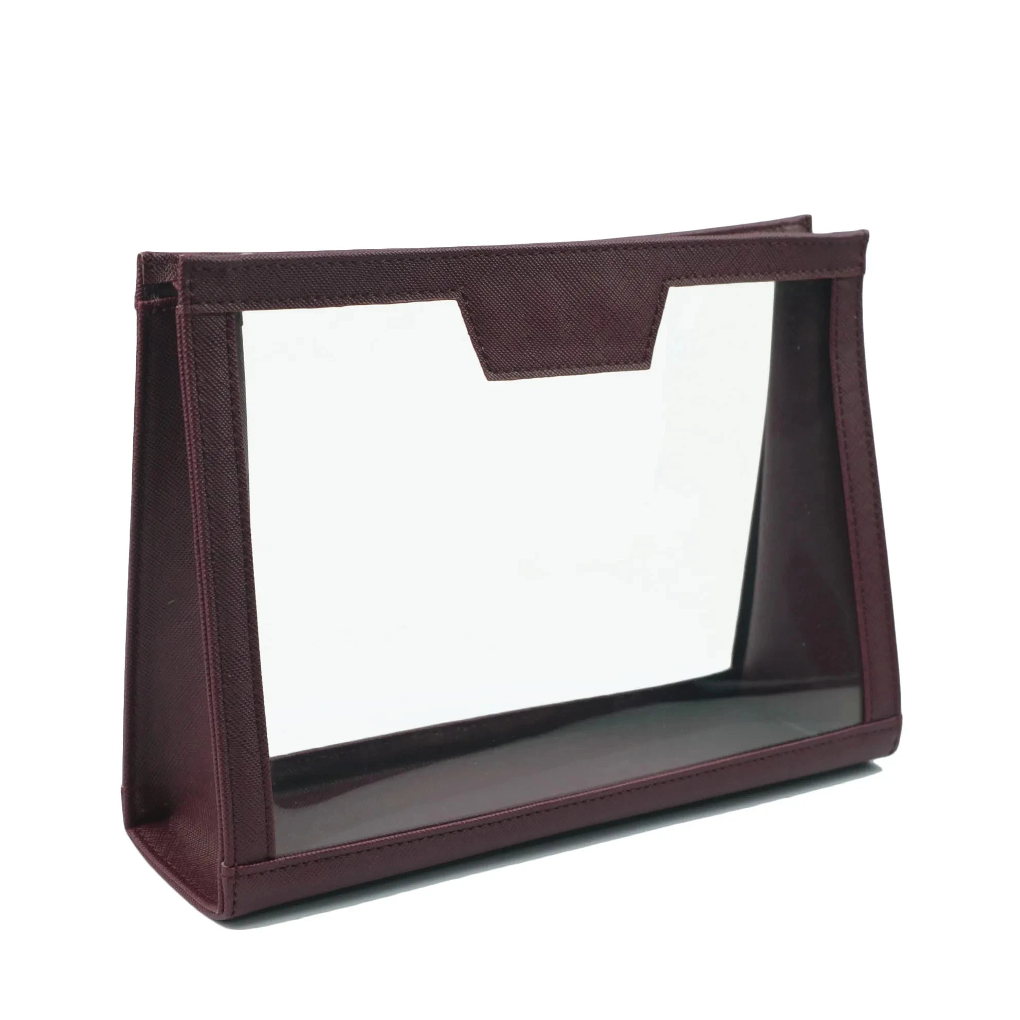 Trousse de toilette transparente personnalisable – Pochette élégante en PVC et similicuir
