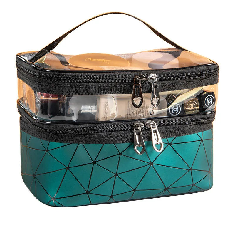 Trousse de toilette de luxe à compartiments, grande capacité et étanche