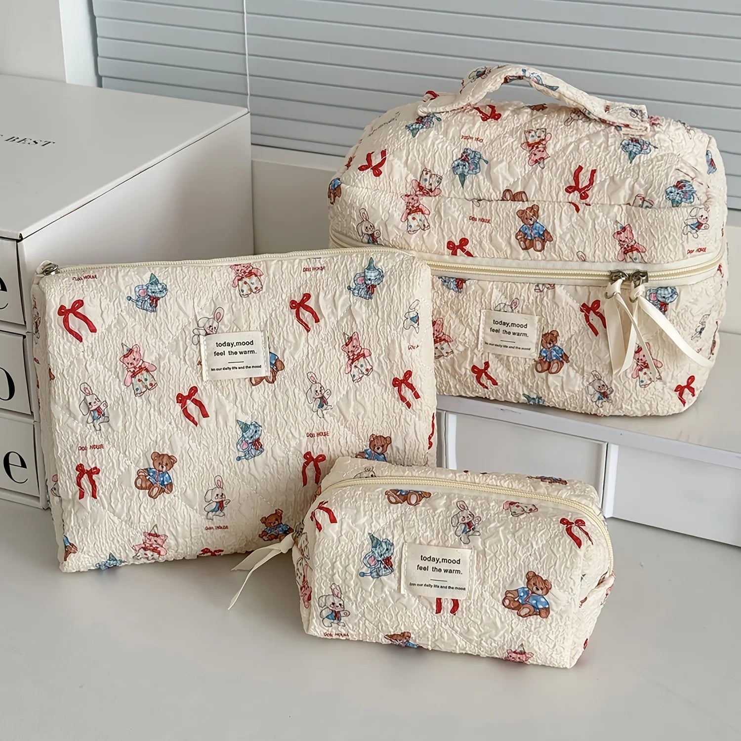 Trousse de toilette femme compacte matelassée