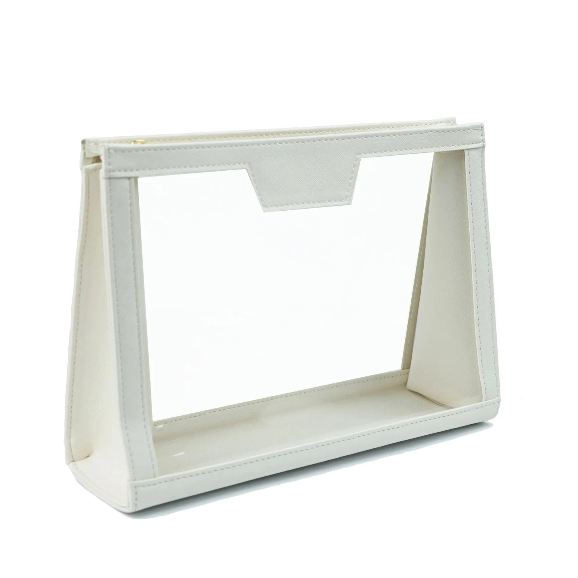 Trousse de toilette transparente personnalisable – Pochette élégante en PVC et similicuir