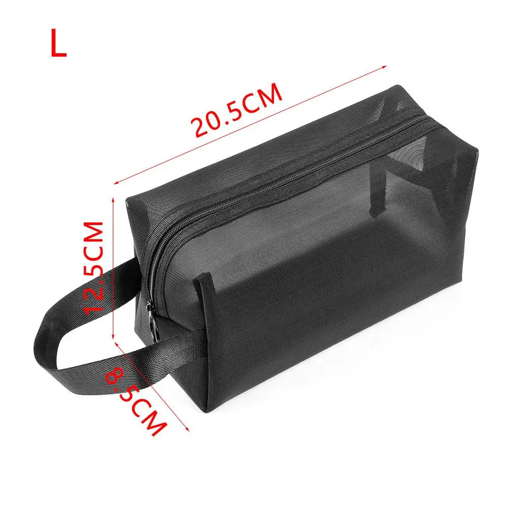 Trousse de toilette transparente noire multi-tailles