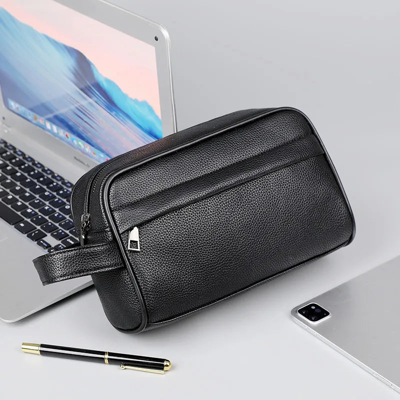 Trousse de toilette homme en cuir – Élégante, souple et compartimentée