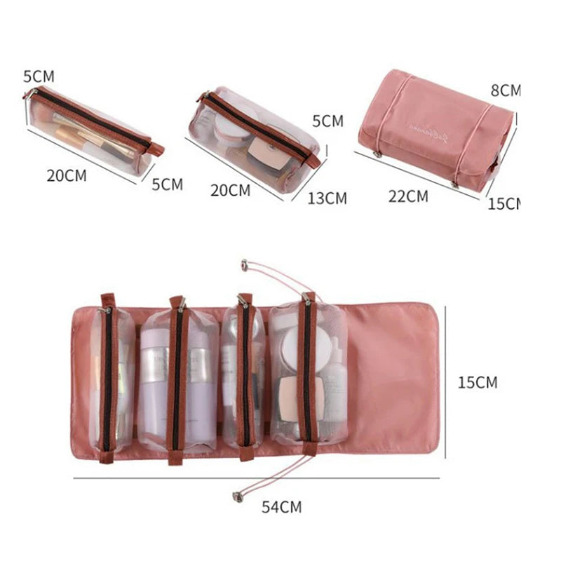 Grosse trousse de toilette pliante en mesh zippée