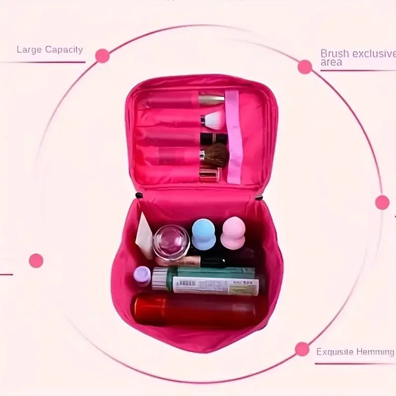 Trousse de toilette femme – Vanity en nylon léger et stylé, format carré