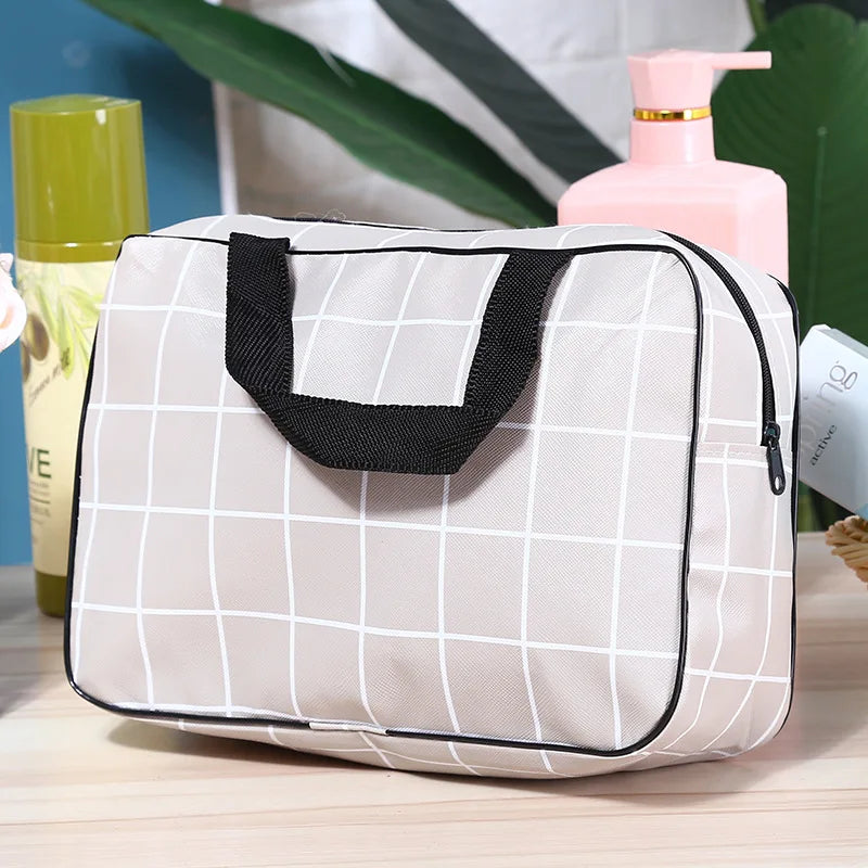 Trousse de toilette vanity à motif quadrillé