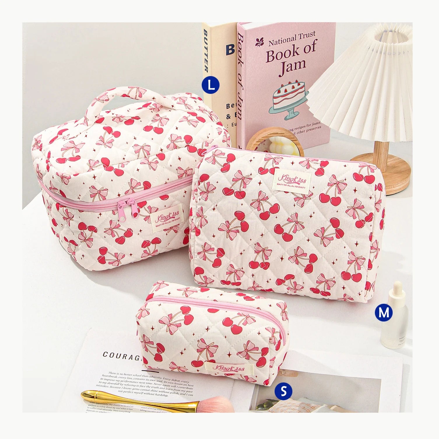 Trousse de toilette femme compacte matelassée
