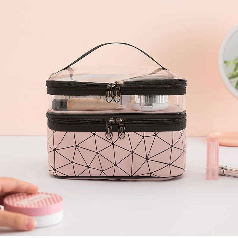 Trousse de toilette de luxe à compartiments, grande capacité et étanche