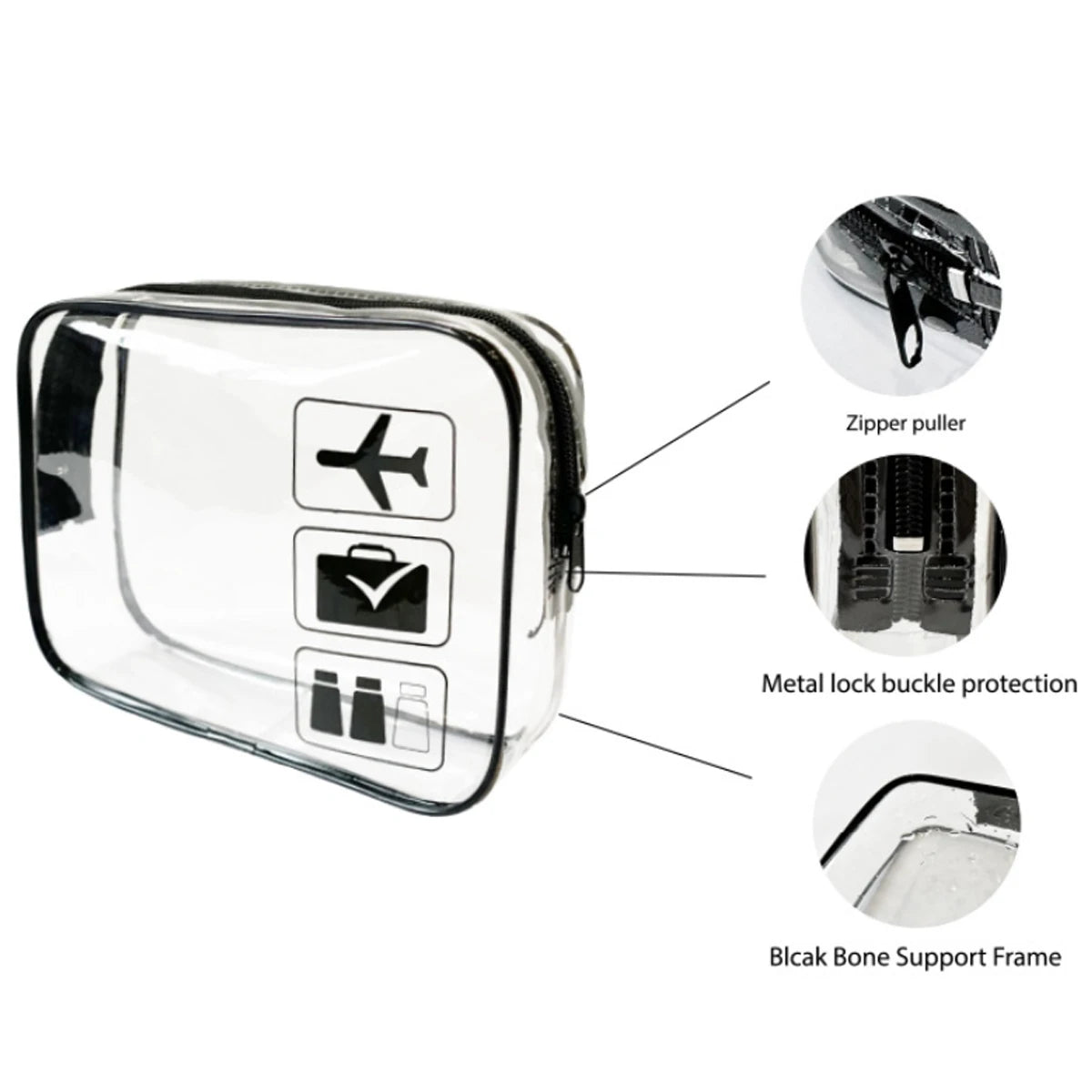 Trousse de toilette avion – Format transparent