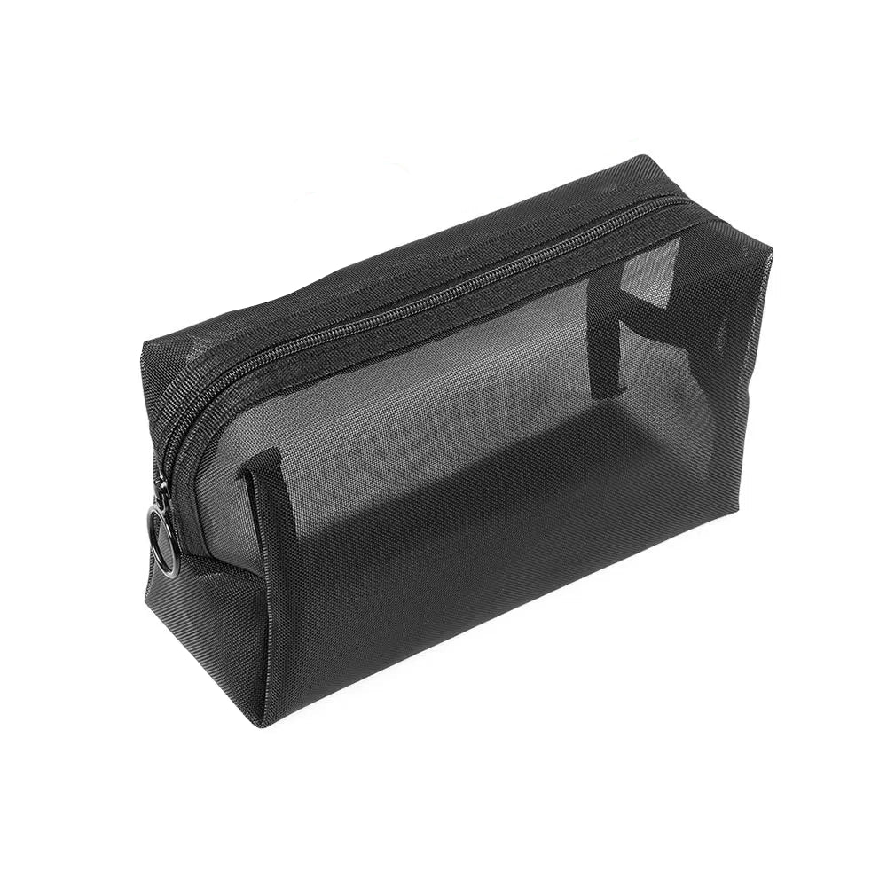Trousse de toilette transparente noire multi-tailles