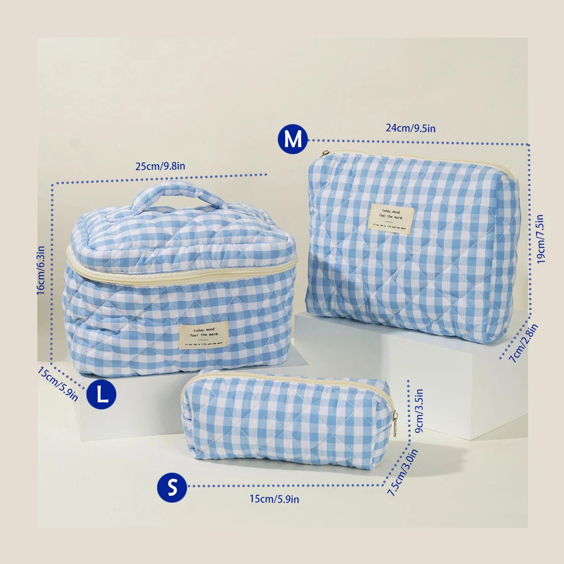 Trousse de toilette femme compacte matelassée