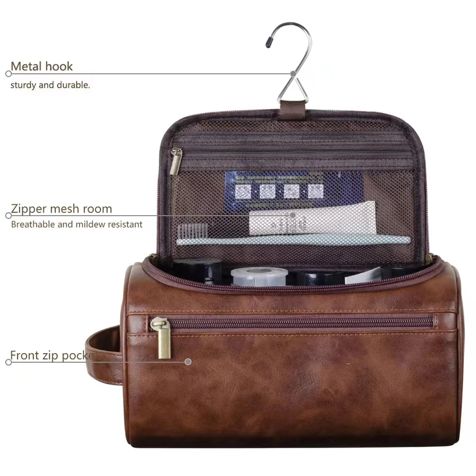 Trousse de toilette cuir homme – Idéale pour les déplacements