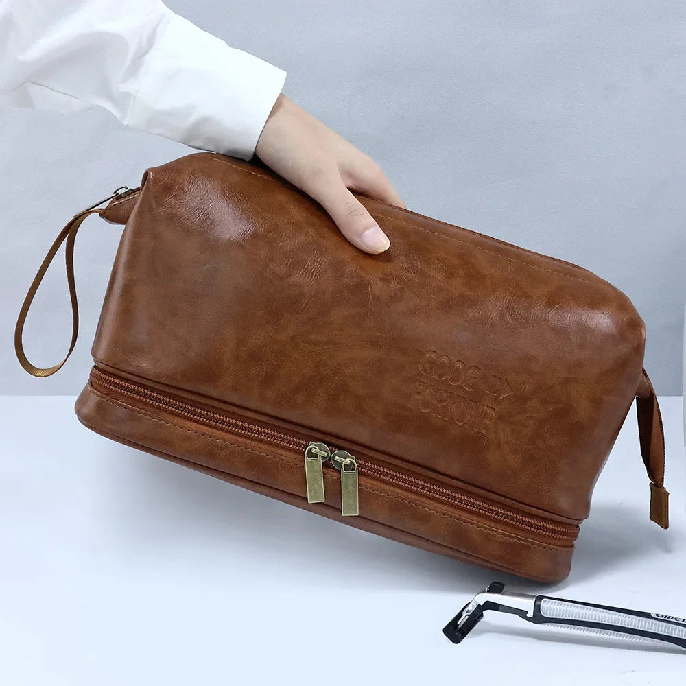 Trousse de toilette homme en cuir – Élégante, imperméable et ultra résistante