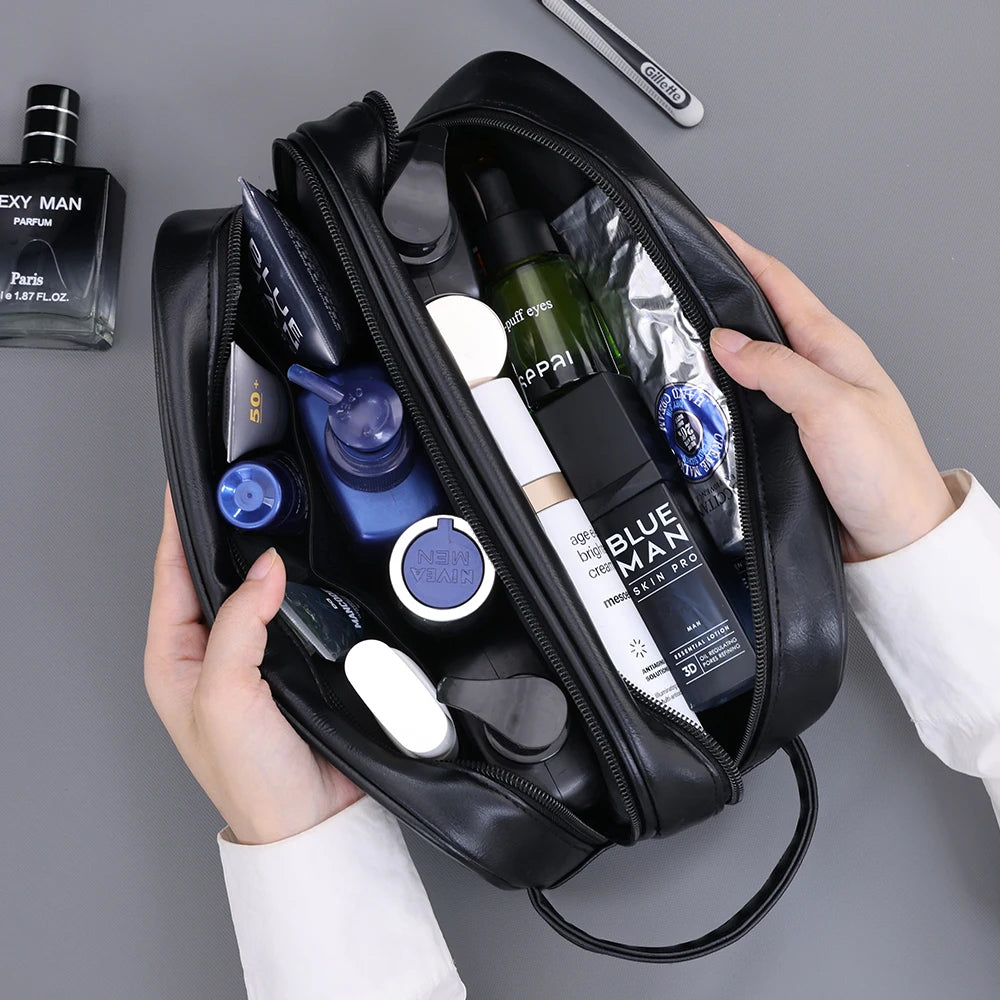 Trousse de toilette homme cuir suspendue – Élégante et étanche