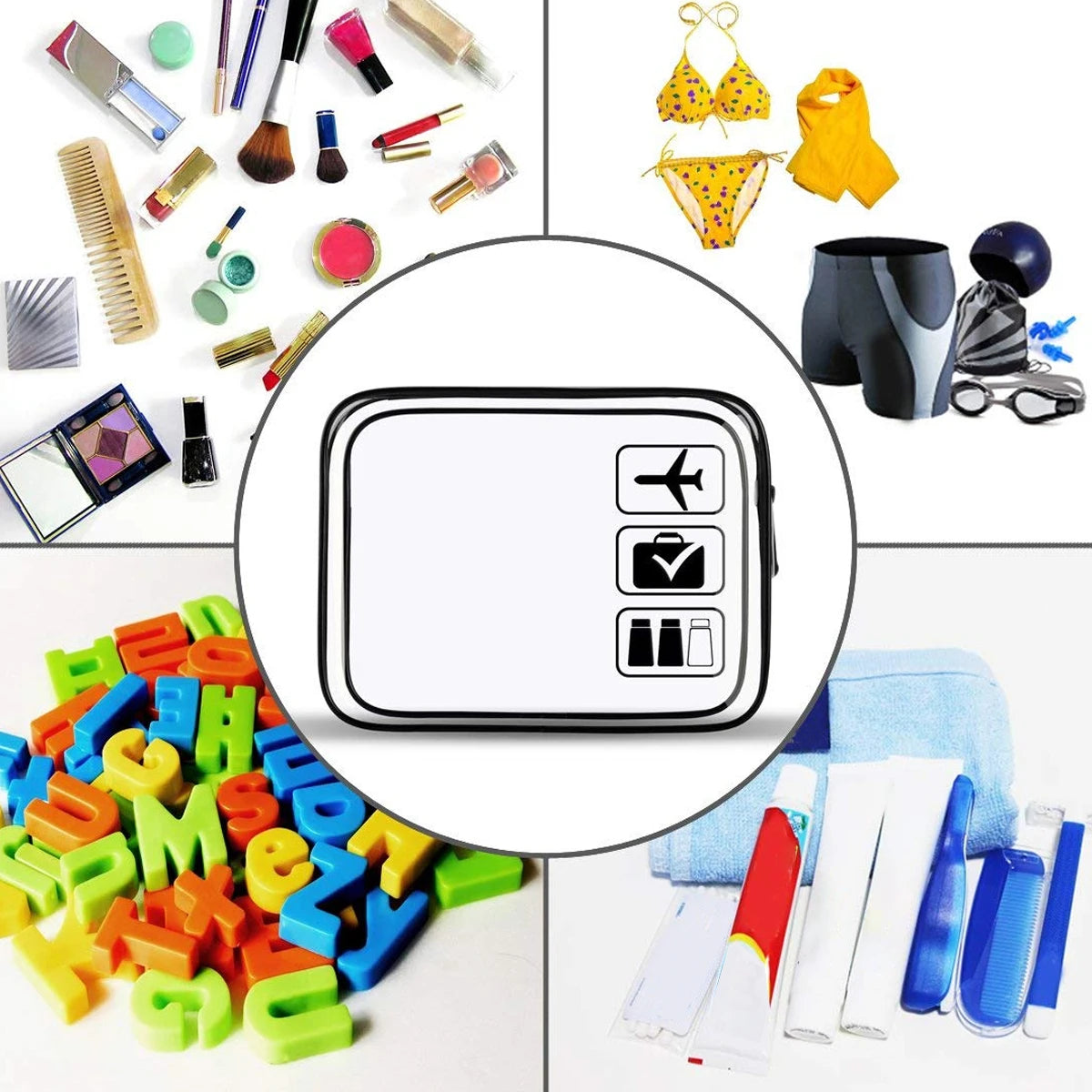 Trousse de toilette avion – Format transparent