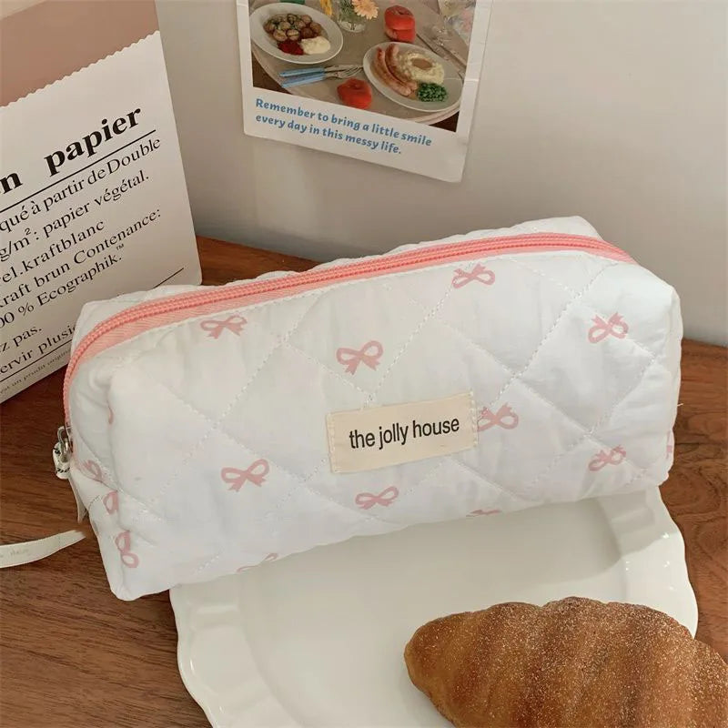 Trousse de toilette coton – Style matelassé multifonction
