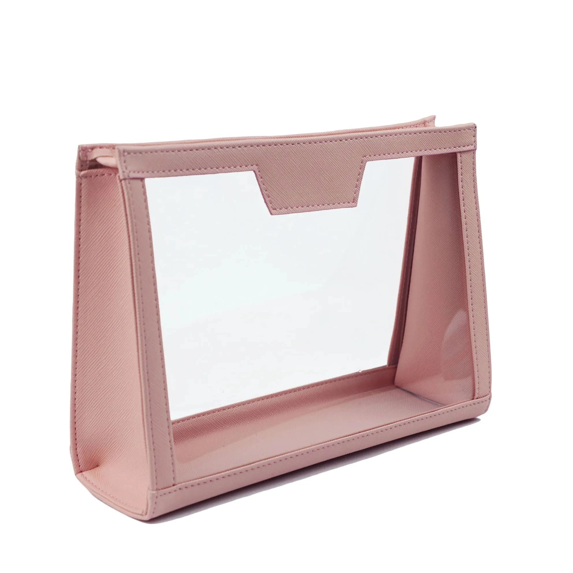 Trousse de toilette transparente personnalisable – Pochette élégante en PVC et similicuir