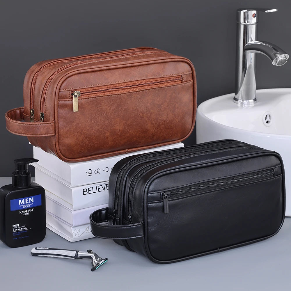 Trousse de toilette homme cuir suspendue – Élégante et étanche