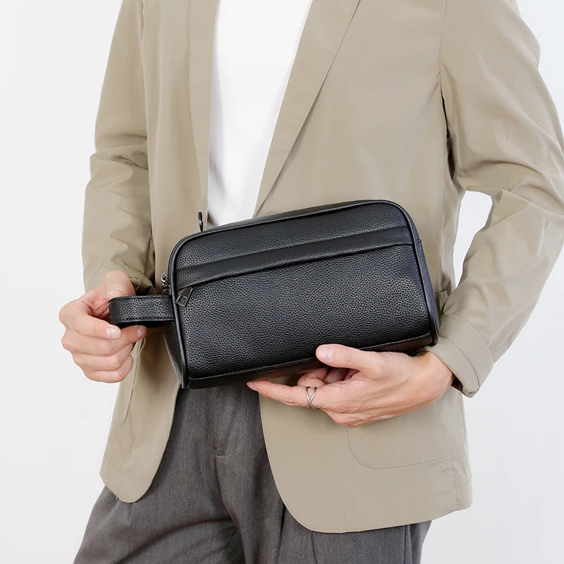 Trousse de toilette homme en cuir – Élégante, souple et compartimentée