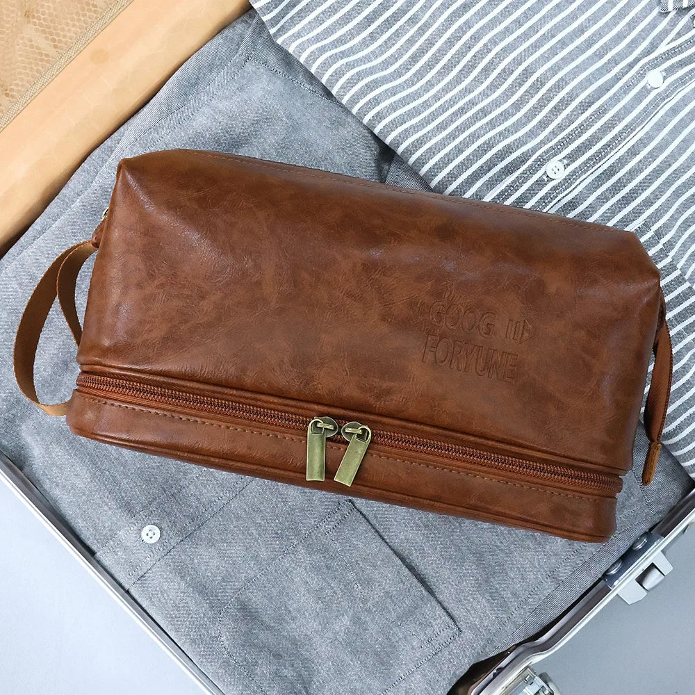 Trousse de toilette homme en cuir – Élégante, imperméable et ultra résistante