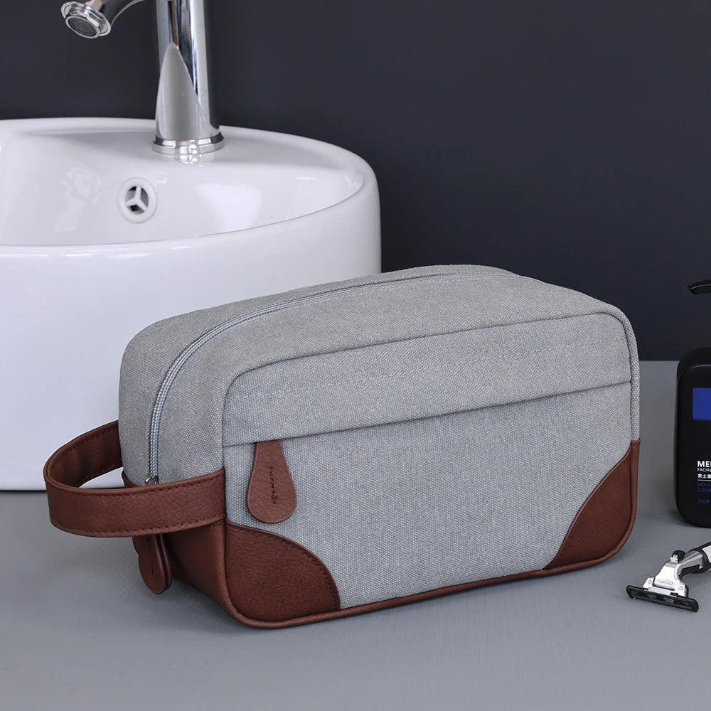 Trousse de toilette voyage homme – Grande capacité, style rétro