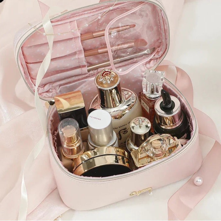 Trousse de toilette de luxe rose