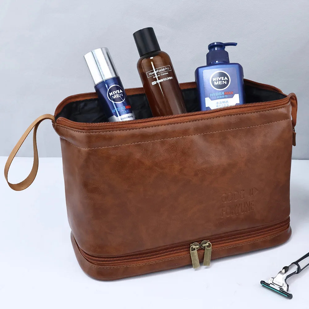 Trousse de toilette homme en cuir – Élégante, imperméable et ultra résistante