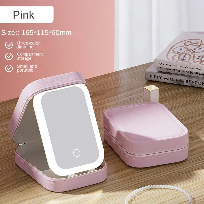 Trousse de toilette femme vanity avec miroir LED – Compacte, élégante et rechargeable