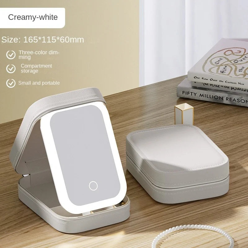Trousse de toilette femme vanity avec miroir LED – Compacte, élégante et rechargeable