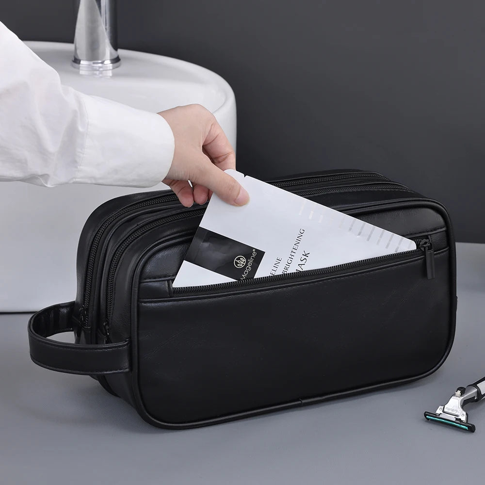 Trousse de toilette homme cuir suspendue – Élégante et étanche