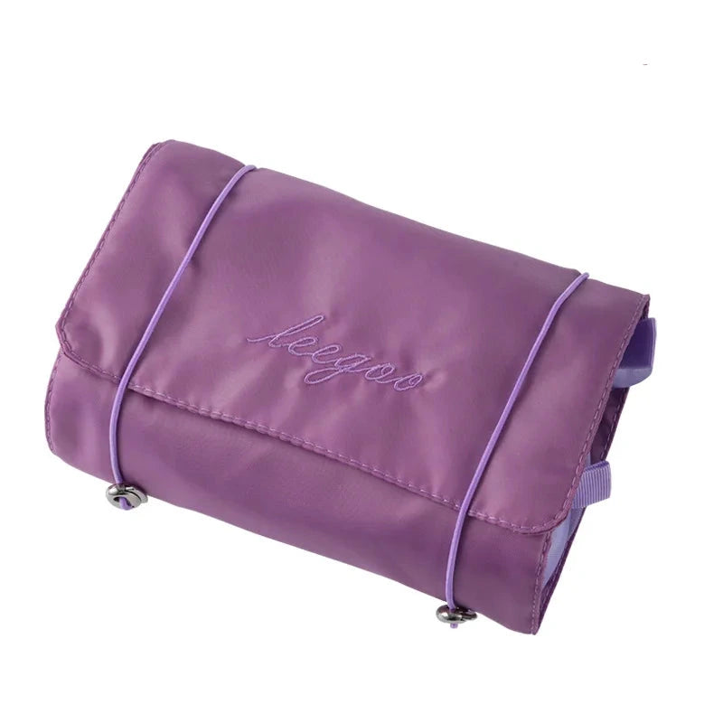 Grosse trousse de toilette pliante en mesh zippée