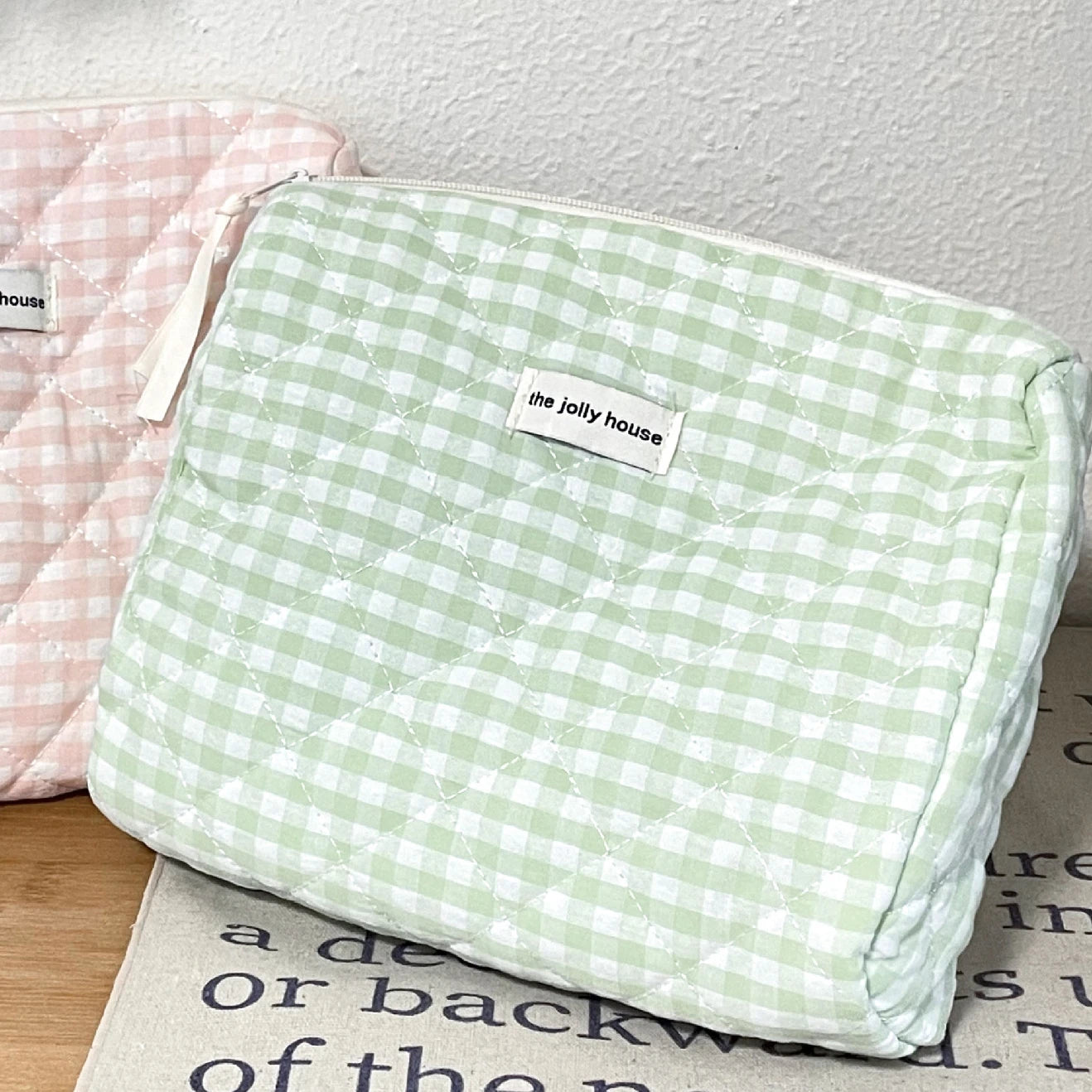 Trousse de toilette en coton | Style rétro pour femme - Compacte & chic